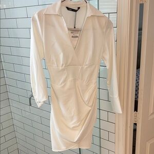 Zara Cream Long Sleeve Dress